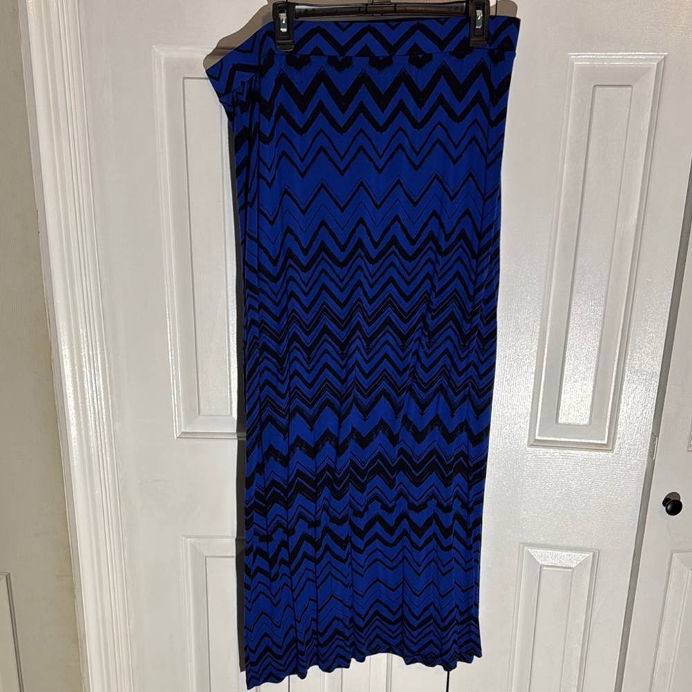 Apt. 9 Blue and Black Maxi Pencil Skirt